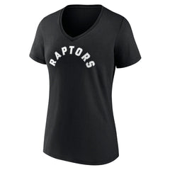 NBA - Toronto Raptors Women's Wordmark V-Neck T-Shirt - Black