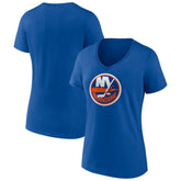 New York Islanders - Women's Team Logo V-Neck T-Shirt Royal
