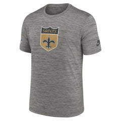 New Orleans Saints 2023 Sideline Alternate Logo Performance T-Shirt Heather Charcoal - Nike