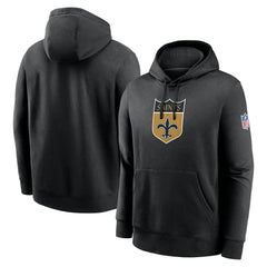 New Orleans Saints 2023 Sideline Club Alternate Tri-Blend Pullover Hoodie Black - Nike