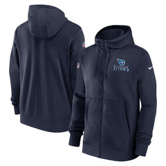 Tennessee Titans 2023/24 Sideline Club Full-Zip Hoodie Navy - Nike