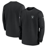 Las Vegas Raiders 2023 Sideline Throwback Heavy Brushed Waffle Long Sleeve Top Black - Nike