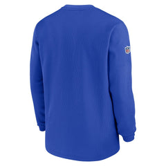 Los Angeles Rams 2023 Sideline Throwback Heavy Brushed Waffle Long Sleeve Top Royal - Nike