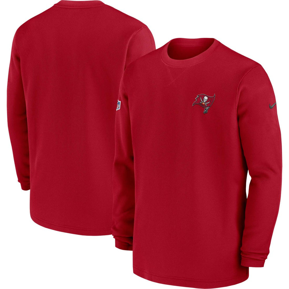 Tampa Bay Buccaneers 2023 Sideline Throwback Heavy Brushed Waffle Long Sleeve Top Red - Nike