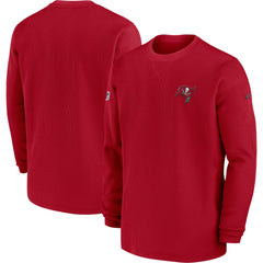 Tampa Bay Buccaneers 2023 Sideline Throwback Heavy Brushed Waffle Long Sleeve Top Red - Nike