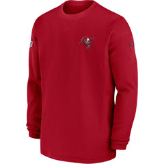 Tampa Bay Buccaneers 2023 Sideline Throwback Heavy Brushed Waffle Long Sleeve Top Red - Nike