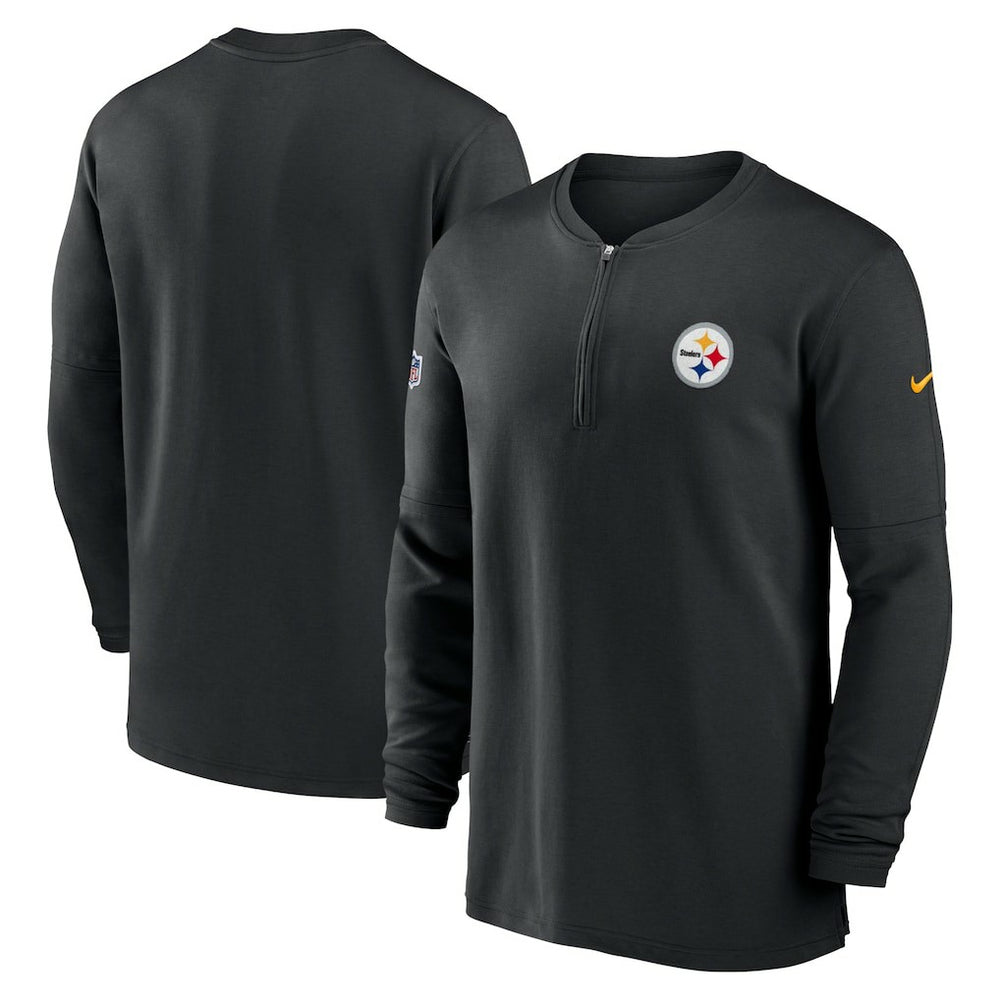 Pittsburgh Steelers 2023 Sideline Performance Long Sleeve Tri-Blend Quarter-Zip Top Black - Nike