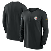 Pittsburgh Steelers 2023 Sideline Performance Long Sleeve Tri-Blend Quarter-Zip Top Black - Nike