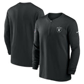 Las Vegas Raiders 2023 Sideline Performance Long Sleeve Tri-Blend Quarter-Zip Top Black - Nike