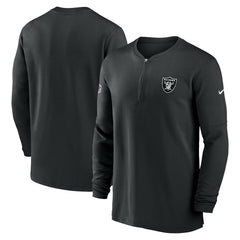 Las Vegas Raiders 2023 Sideline Performance Long Sleeve Tri-Blend Quarter-Zip Top Black - Nike