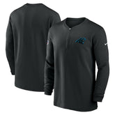 Carolina Panthers 2023 Sideline Performance Long Sleeve Tri-Blend Quarter-Zip Top Black - Nike