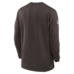 Cleveland Browns 2023 Sideline Performance Long Sleeve Tri-Blend Quarter-Zip Top Brown - Nike