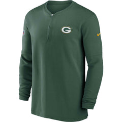 Green Bay Packers 2023 Sideline Performance Long Sleeve Tri-Blend Quarter-Zip Top Green - Nike