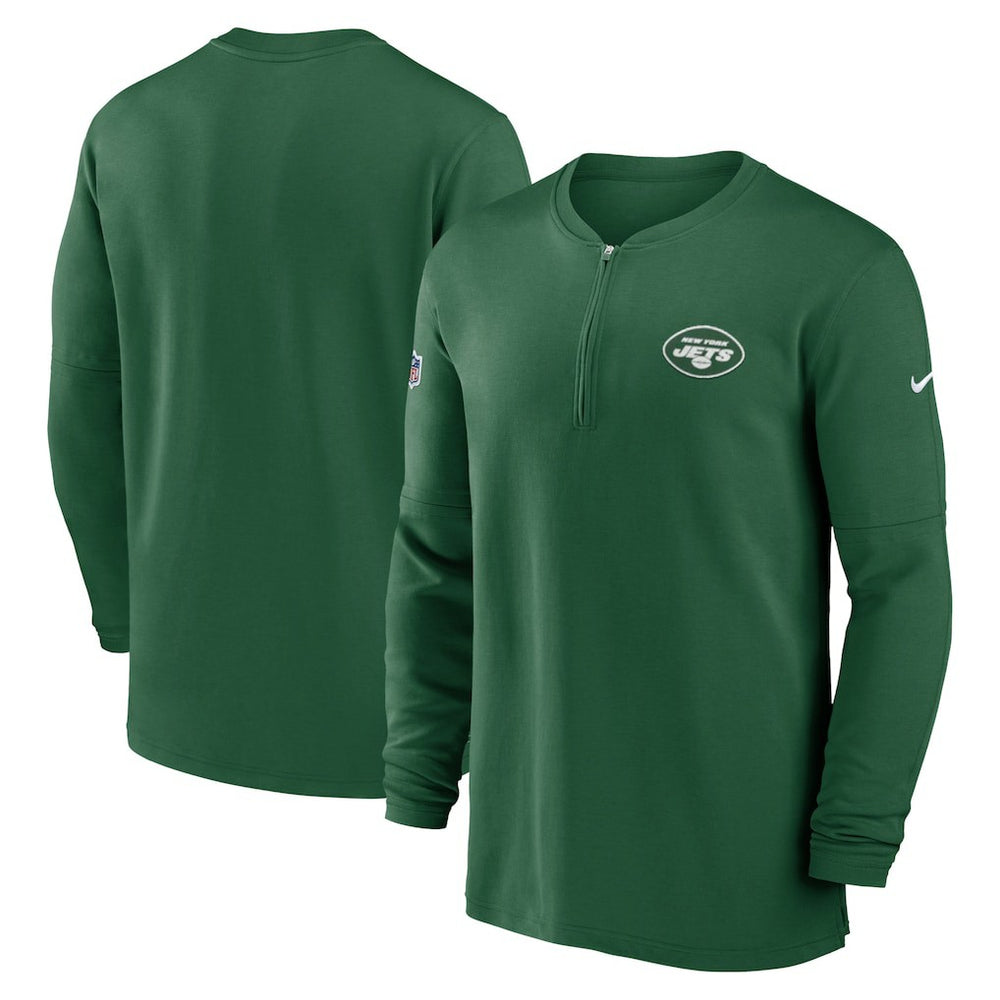 New York Jets 2023 Sideline Performance Long Sleeve Tri-Blend Quarter-Zip Top Green - Nike