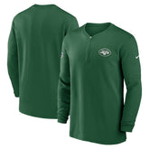 New York Jets 2023 Sideline Performance Long Sleeve Tri-Blend Quarter-Zip Top Green - Nike