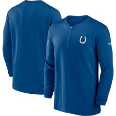 Indianapolis Colts 2023 Sideline Performance Long Sleeve Tri-Blend Quarter-Zip Top Royal - Nike