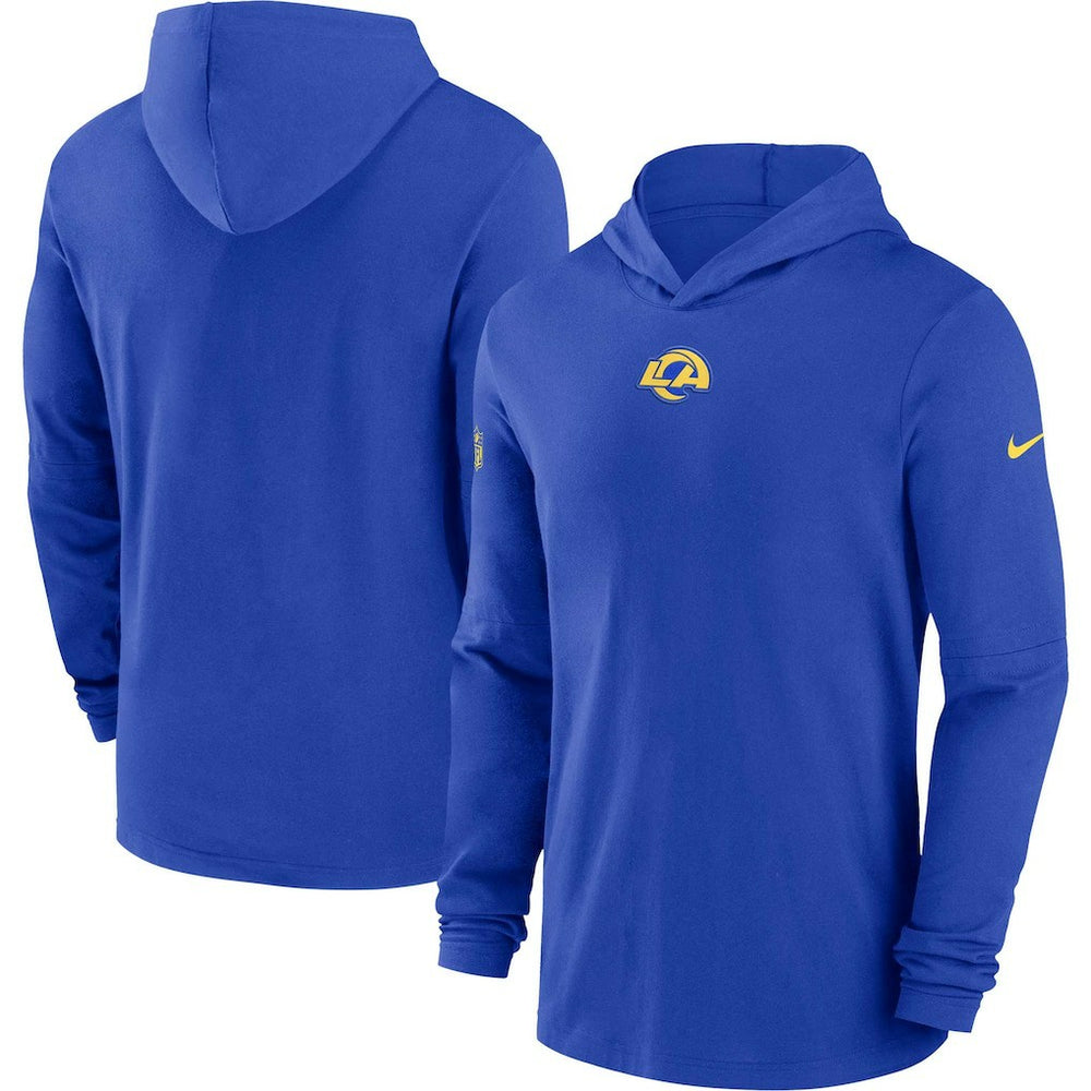 Los Angeles Rams Sideline Performance Long Sleeve Hoodie T-Shirt Royal - Nike