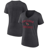 Arizona Cardinals Women's Victory Arch Team V-Neck T-Shirt Charcoal - NFL