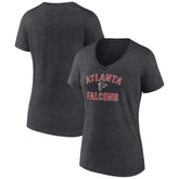 Atlanta Falcons Women's Victory Arch Team V-Neck T-Shirt Charcoal - NFL