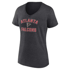 Atlanta Falcons Women's Victory Arch Team V-Neck T-Shirt Charcoal - NFL