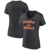 Cincinnati Bengals Women's Victory Arch Team V-Neck T-Shirt Charcoal - NFL