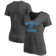 Detroit Lions Women's Victory Arch Team V-Neck T-Shirt Charcoal - NFL