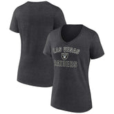 Las Vegas Raiders Women's Victory Arch Team V-Neck T-Shirt Charcoal - NFL