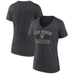 Las Vegas Raiders Women's Victory Arch Team V-Neck T-Shirt Charcoal - NFL