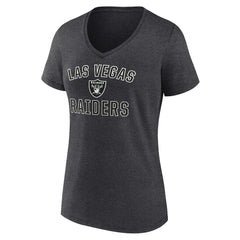 Las Vegas Raiders Women's Victory Arch Team V-Neck T-Shirt Charcoal - NFL