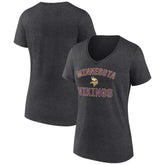 Minnesota Vikings Women's Victory Arch Team V-Neck T-Shirt Charcoal - NFL