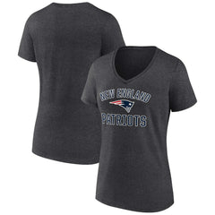 New England Patriots Women's Victory Arch Team V-Neck T-Shirt Charcoal - NFL