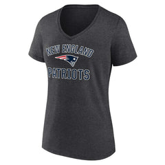 New England Patriots Women's Victory Arch Team V-Neck T-Shirt Charcoal - NFL