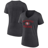 San Francisco 49ers Women's Victory Arch Team V-Neck T-Shirt Charcoal - NFL