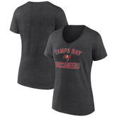 Tampa Bay Buccaneers Women's Victory Arch Team V-Neck T-Shirt Charcoal - NFL