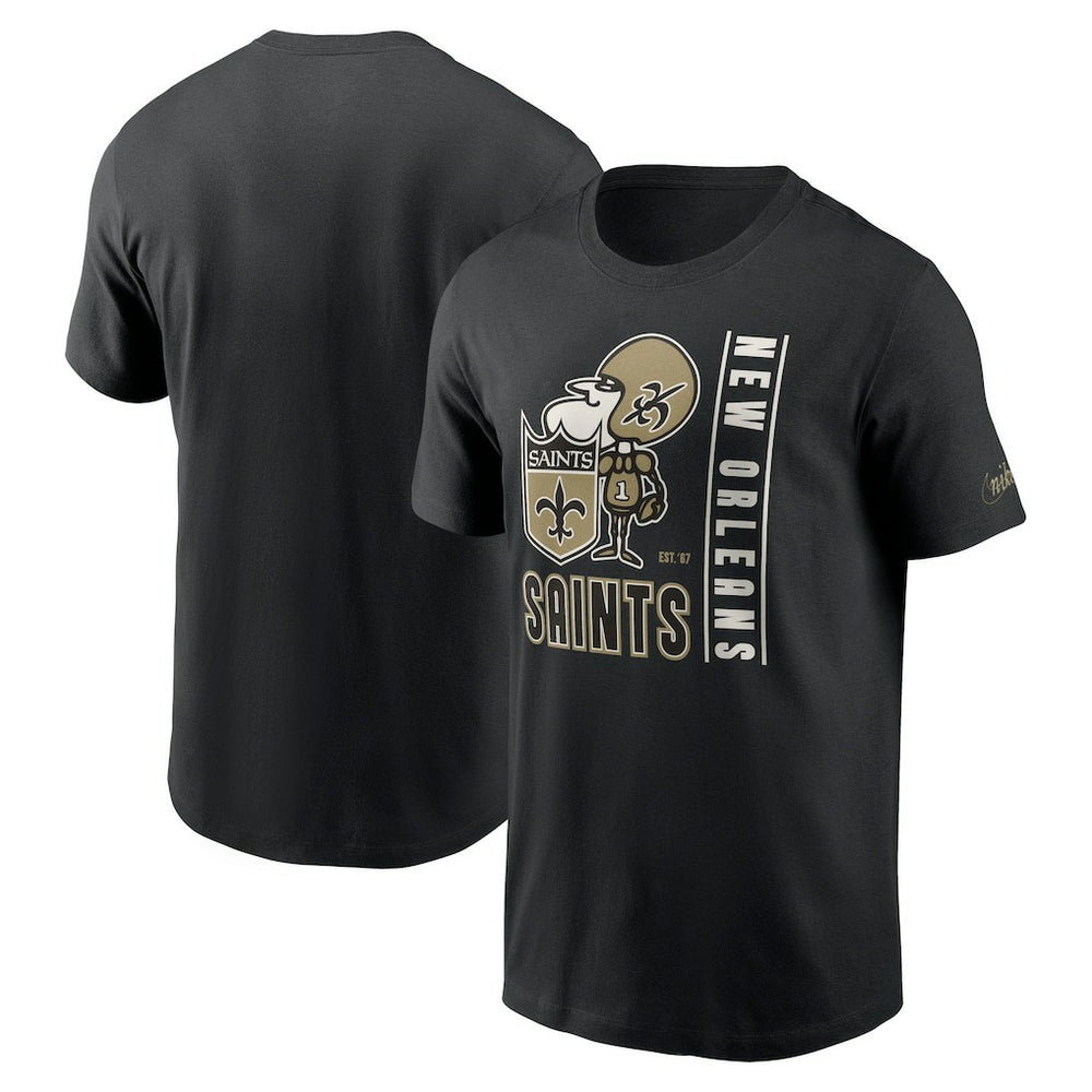 New Orleans Saints Lockup Essential T-Shirt Black - Nike