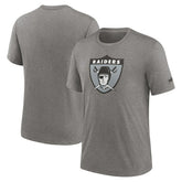 Las Vegas Raiders Rewind Logo Tri-Blend T-Shirt Heather Charcoal - Nike