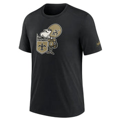 New Orleans Saints Rewind Logo Tri-Blend T-Shirt Black - Nike