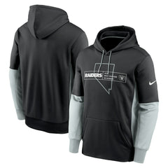 Las Vegas Raiders Color Block Fleece Performance Pullover Hoodie Black - Nike
