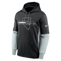 Las Vegas Raiders Color Block Fleece Performance Pullover Hoodie Black - Nike