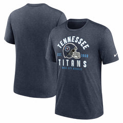Tennessee Titans Helmet Tri-Blend T-Shirt Heather Navy - Nike