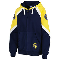 Milwaukee Brewers Starter Women's Hail Mary Full-Zip Hoodie for sale