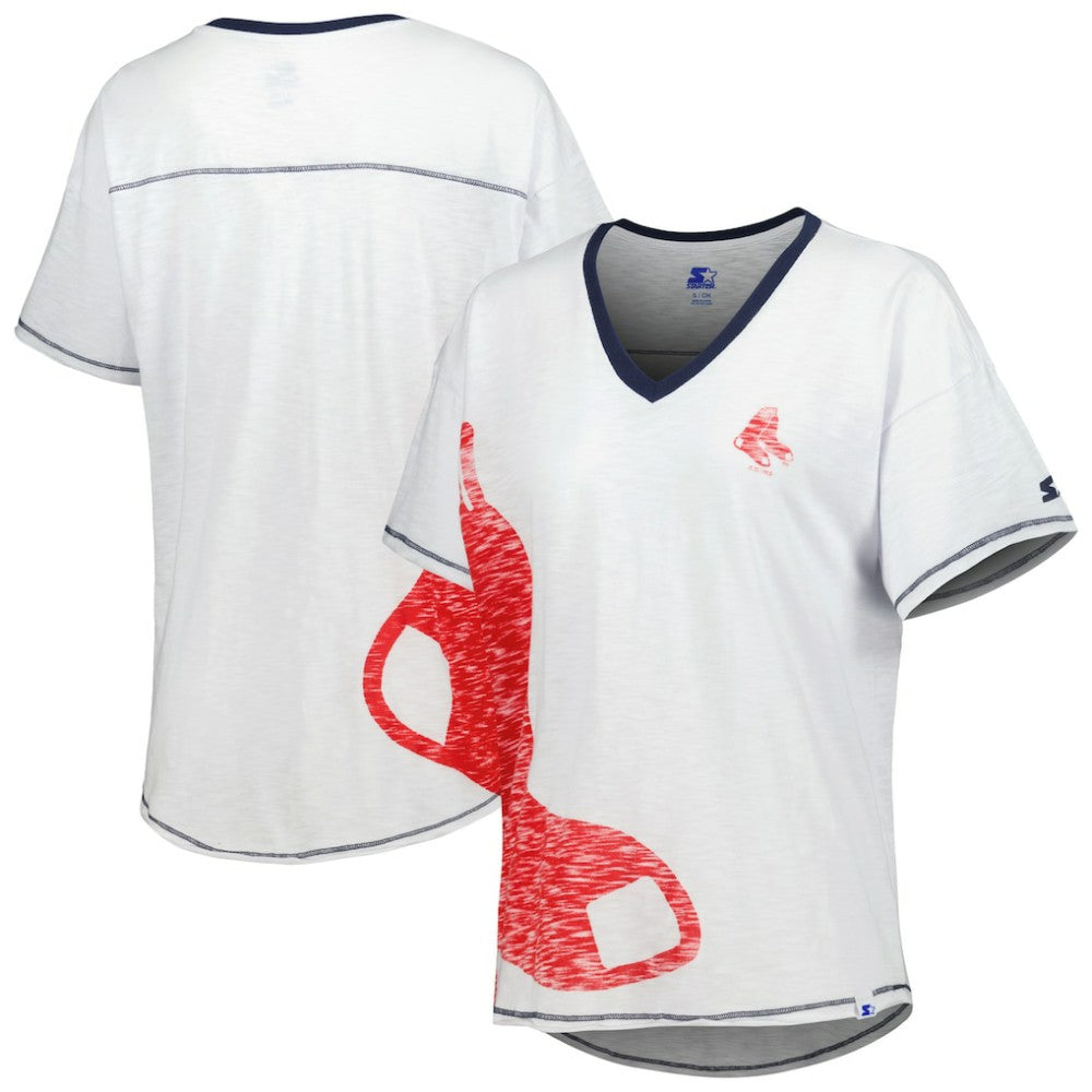 Boston Red Sox Starter Women's Perfect Game V-Neck T-Shirt for sale