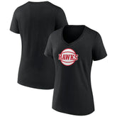 NBA - Atlanta Hawks Women's Alternate Logo V-Neck T-Shirt - Black