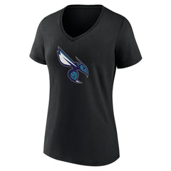 NBA - Charlotte Hornets Women's Alternate Logo V-Neck T-Shirt - Black