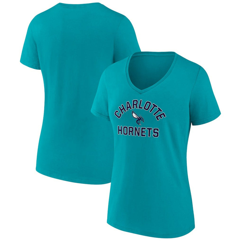 NBA - Charlotte Hornets Women's Overtime Team V-Neck T-Shirt - Aqua
