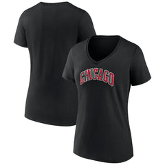 NBA - Chicago Bulls Women's Alternate Logo V-Neck T-Shirt - Black