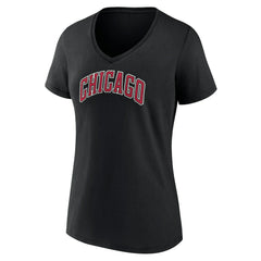 NBA - Chicago Bulls Women's Alternate Logo V-Neck T-Shirt - Black