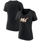 NBA - Miami Heat Women's Alternate Logo V-Neck T-Shirt - Black