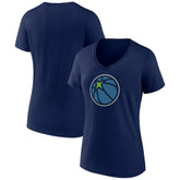 NBA - Minnesota Timberwolves Women's Alternate Logo V-Neck T-Shirt - Navy