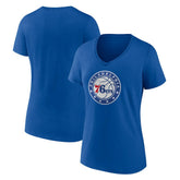 NBA - Philadelphia 76ers Women's Alternate Logo V-Neck T-Shirt - Royal